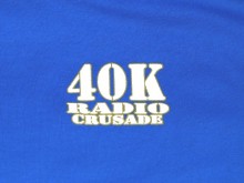 Close up of logo on front.